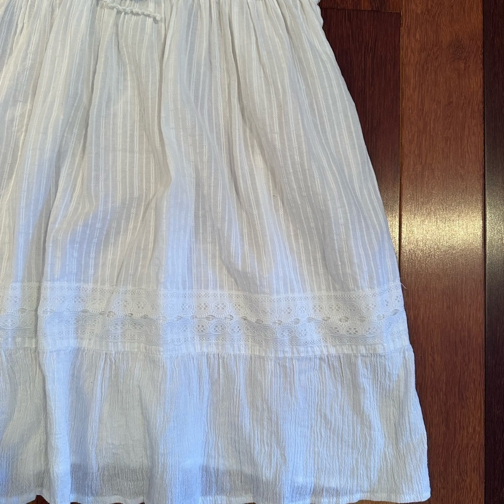 NO BRAND | White woven knit linen swim cover up dress size o/s - Picture 4 of 6